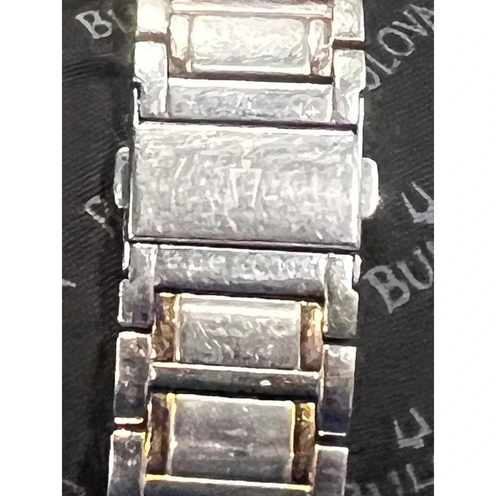 Bulova Two-Tone Silver Gold Dress‎ Watch Stainless Steel Water Resistant C937521